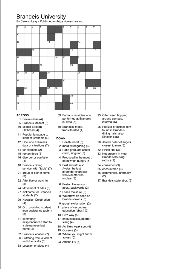 Crossword puzzle